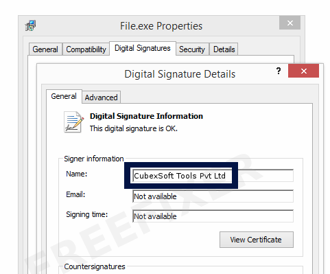 Screenshot of the CubexSoft Tools Pvt Ltd certificate